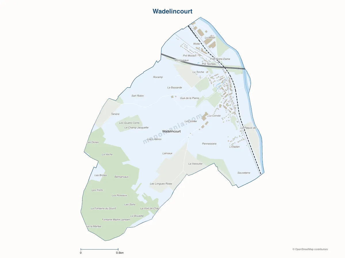 Carte de Wadelincourt à personnaliser
