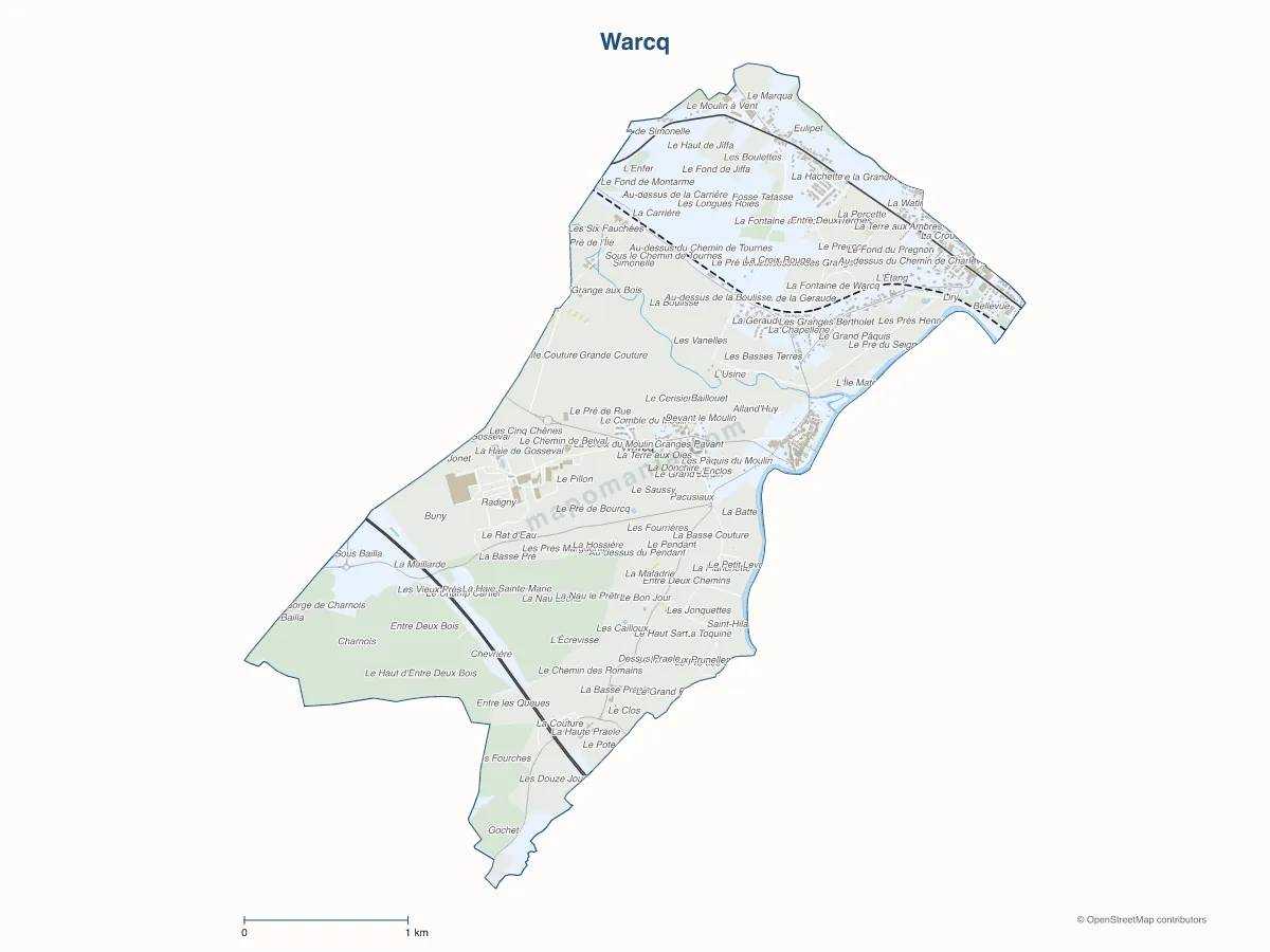 Carte de Warcq à personnaliser