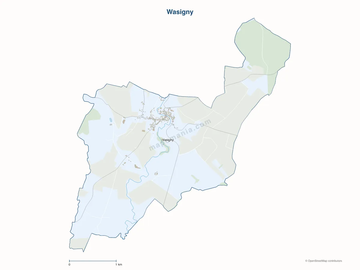 Carte de Wasigny à personnaliser