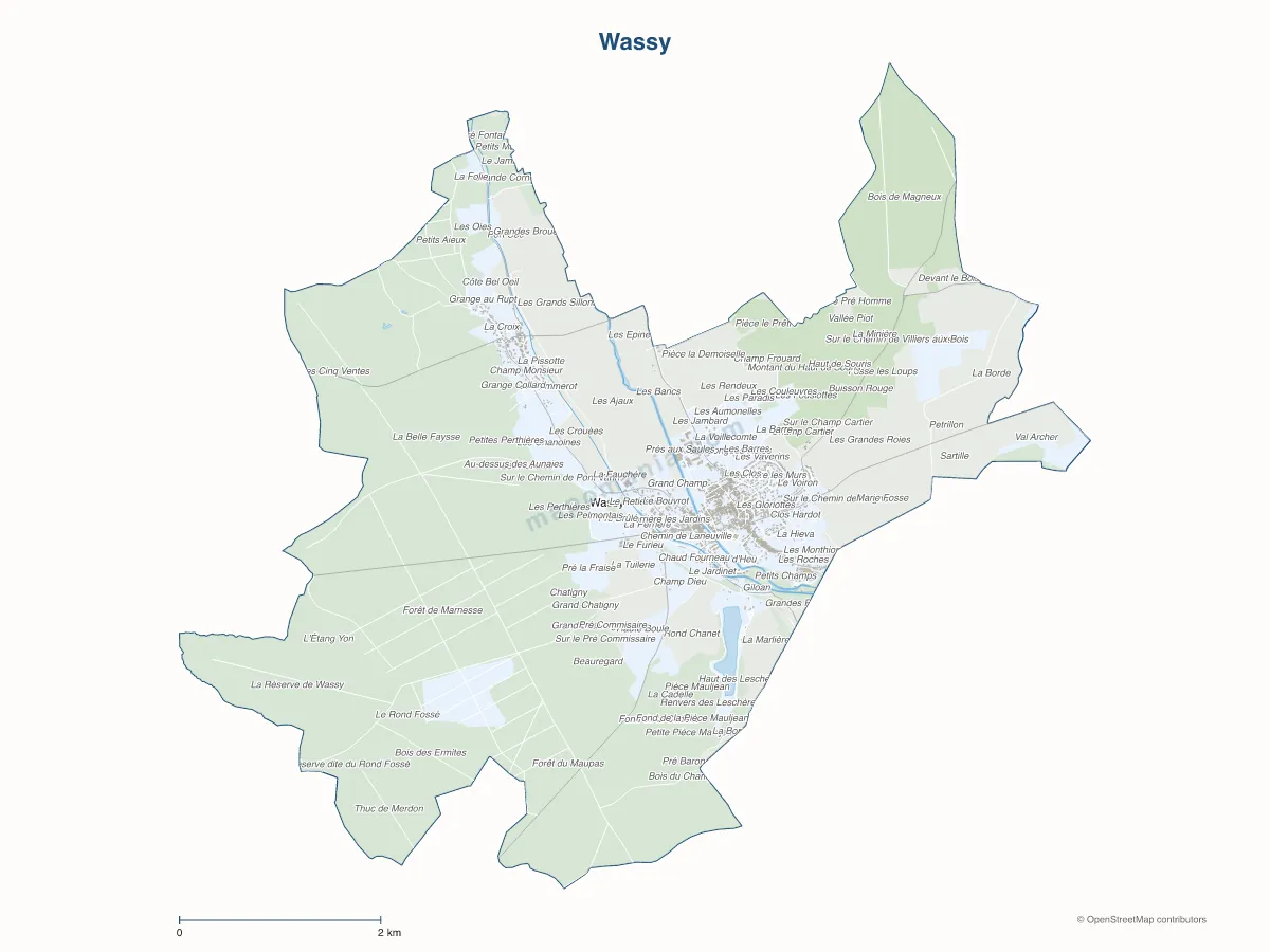 Carte de Wassy à personnaliser