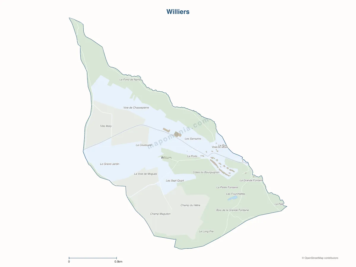 Carte de Williers à personnaliser