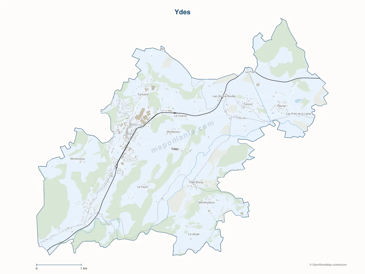 Carte de Ydes à personnaliser