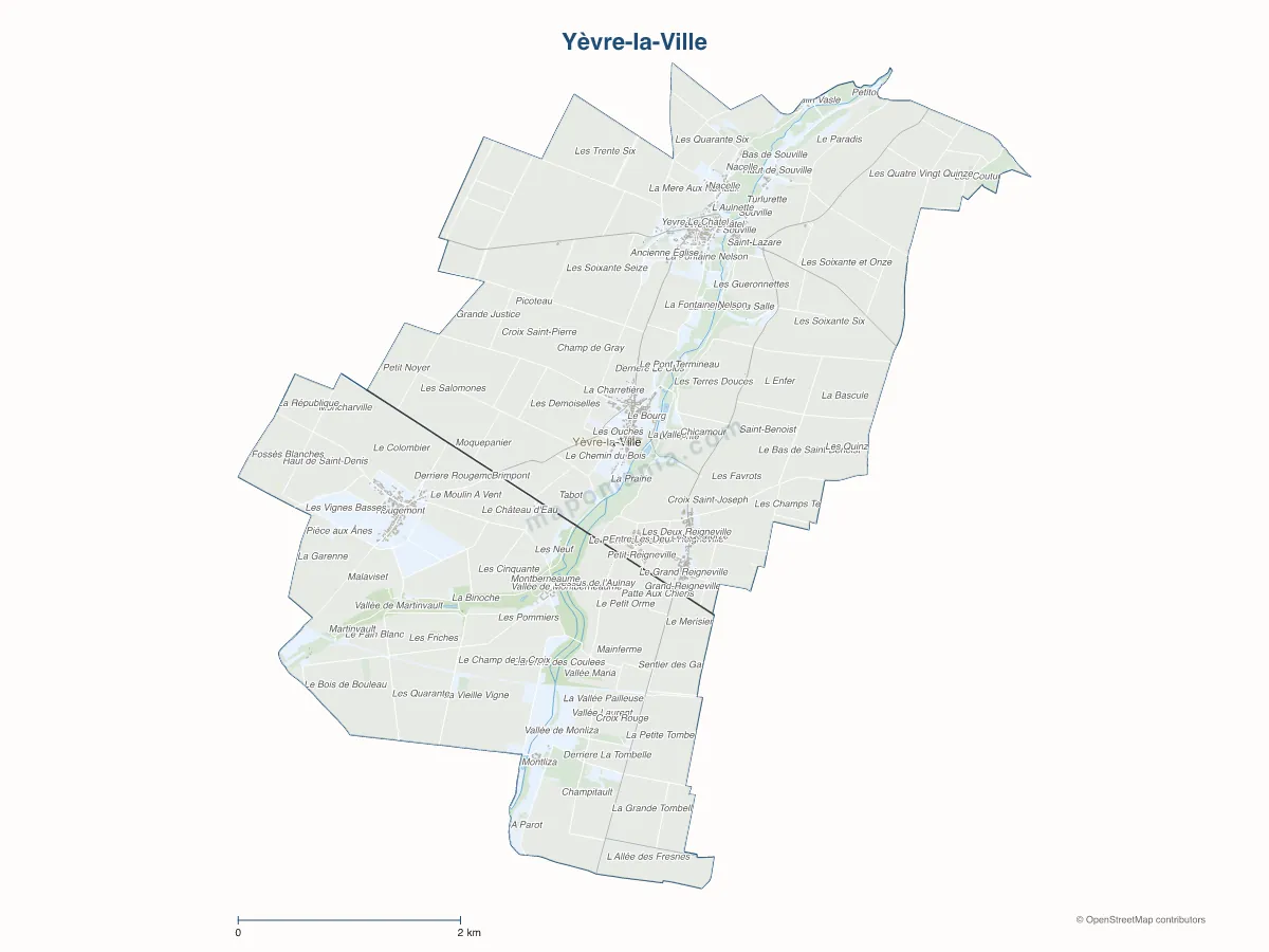 Carte de Yèvre-la-Ville à personnaliser