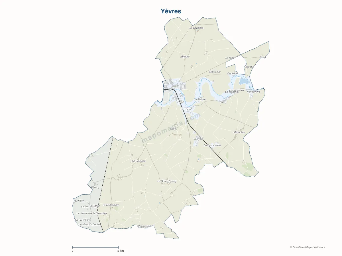 Carte de Yèvres à personnaliser