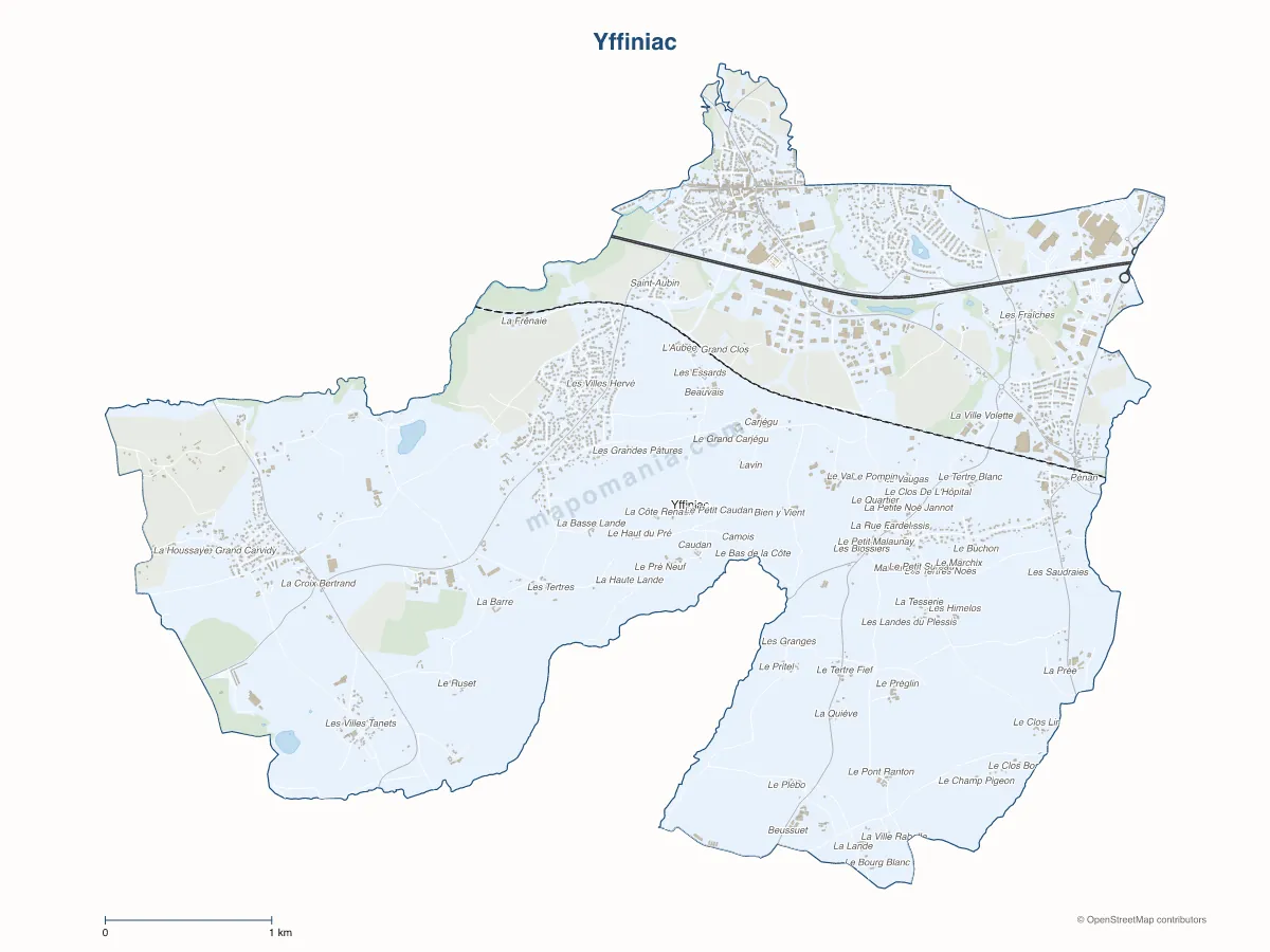 Carte de Yffiniac à personnaliser