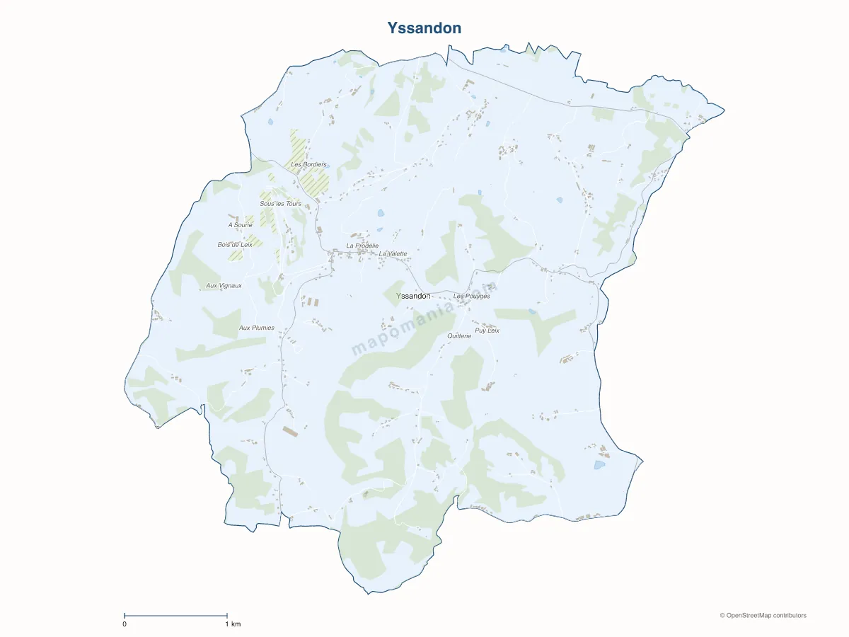 Carte de Yssandon à personnaliser