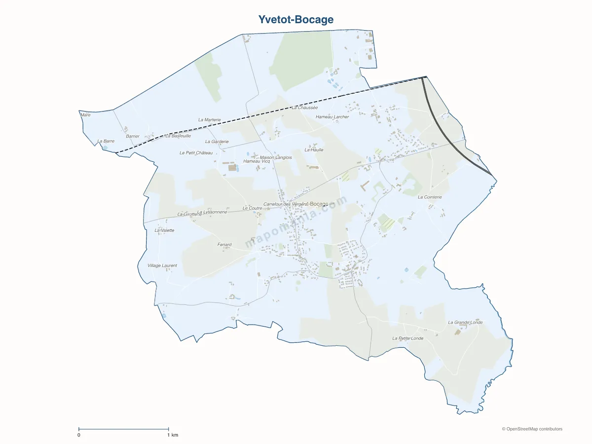 Carte de Yvetot-Bocage à personnaliser