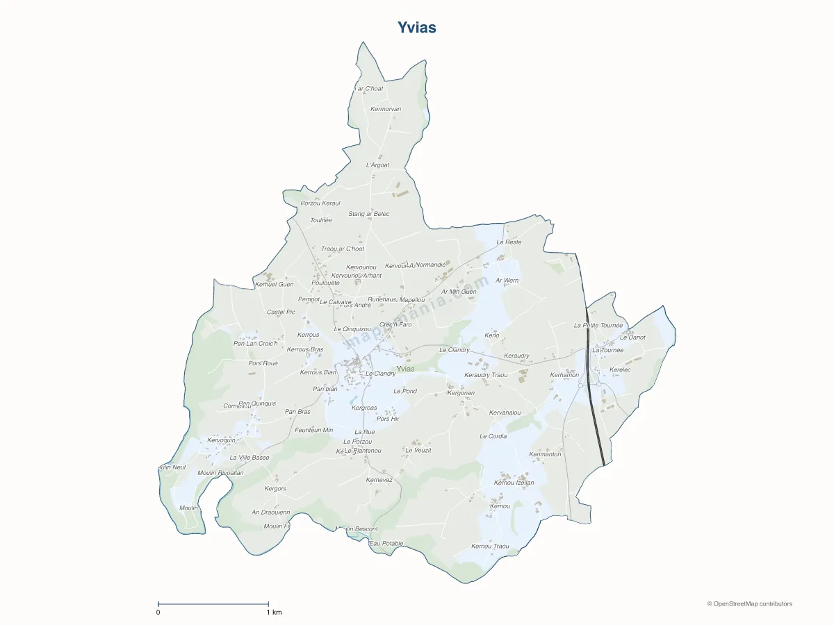 Carte de Yvias à personnaliser