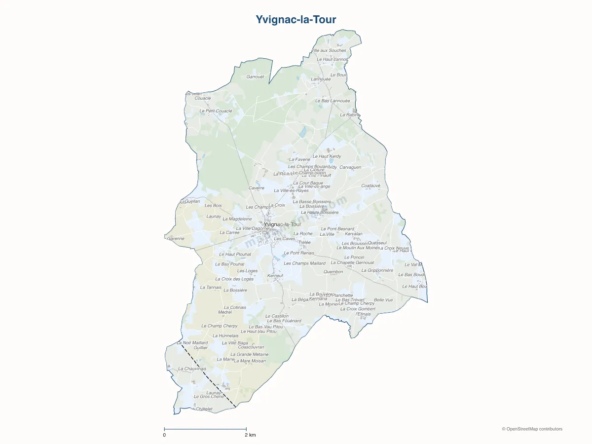 Carte de Yvignac-la-Tour à personnaliser