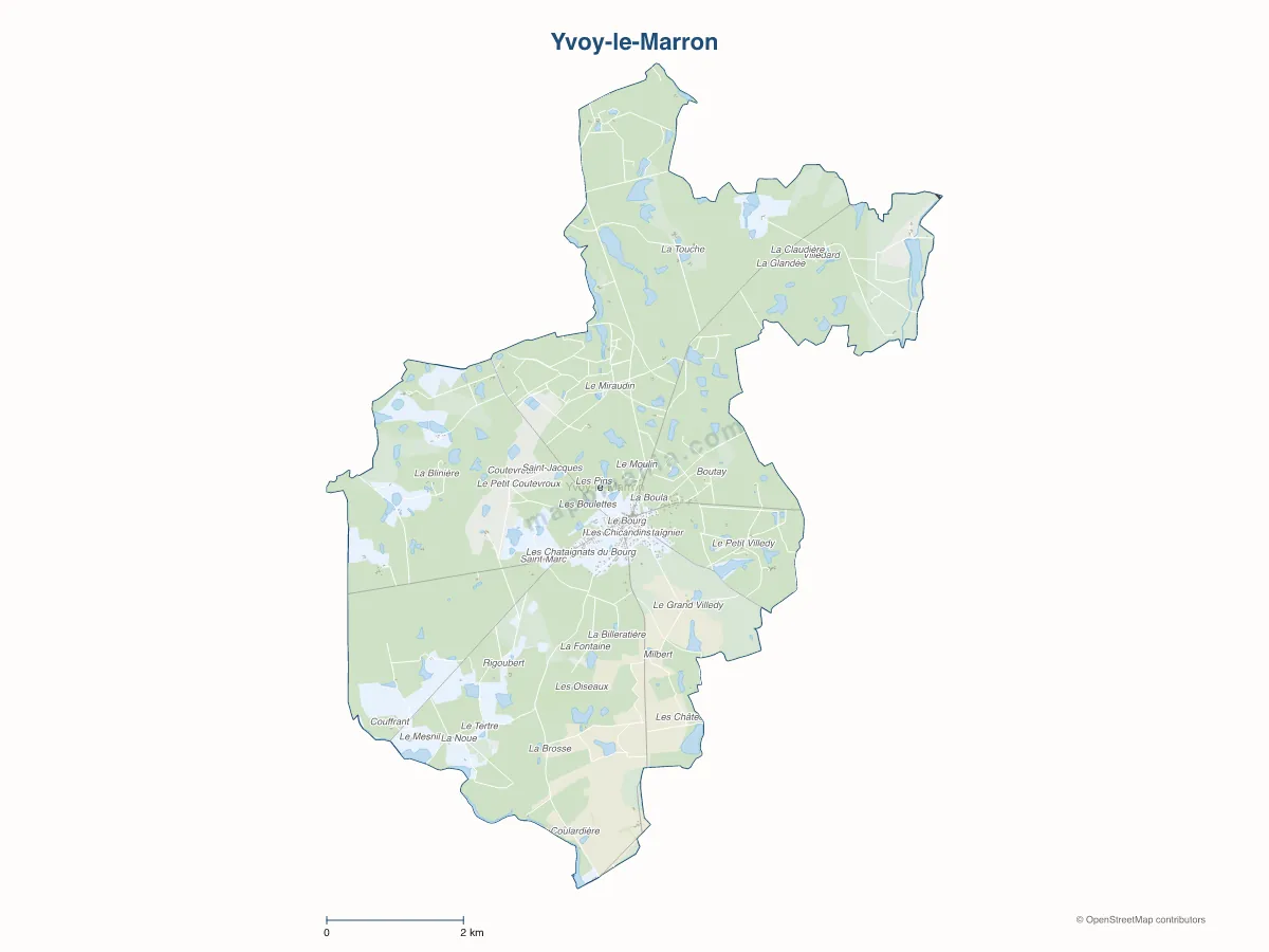 Carte de Yvoy-le-Marron à personnaliser