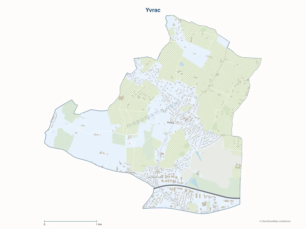 Carte de Yvrac à personnaliser
