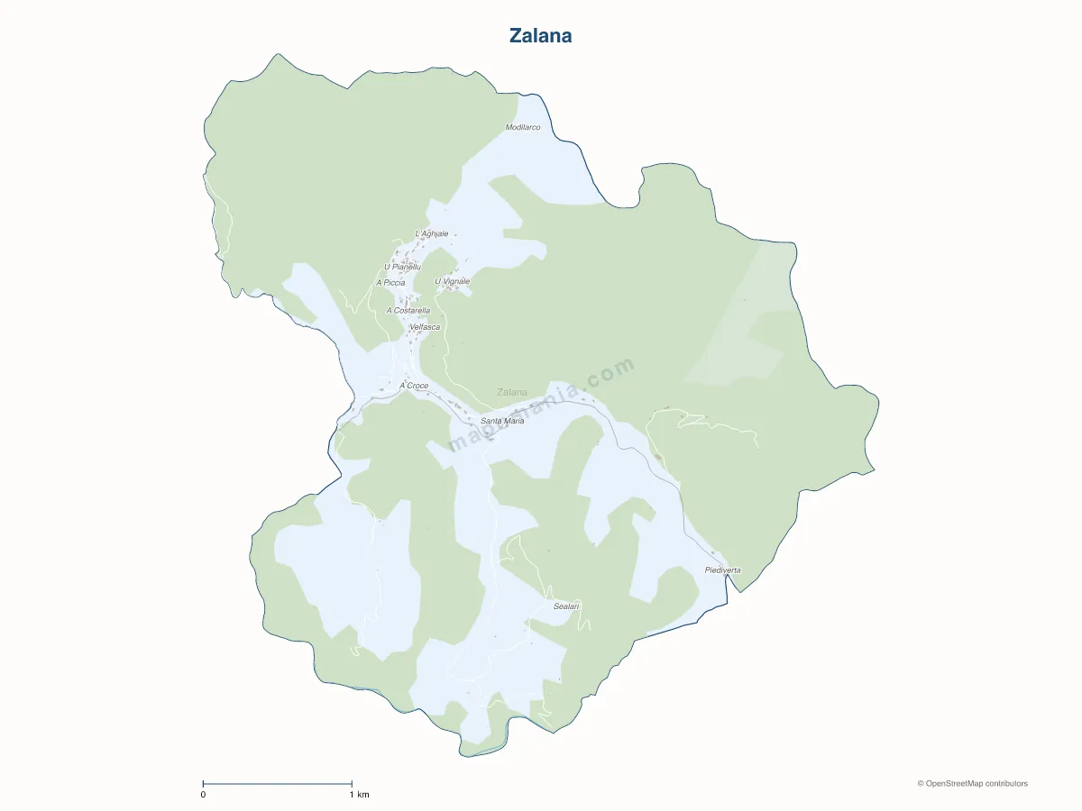 Carte de Zalana à personnaliser