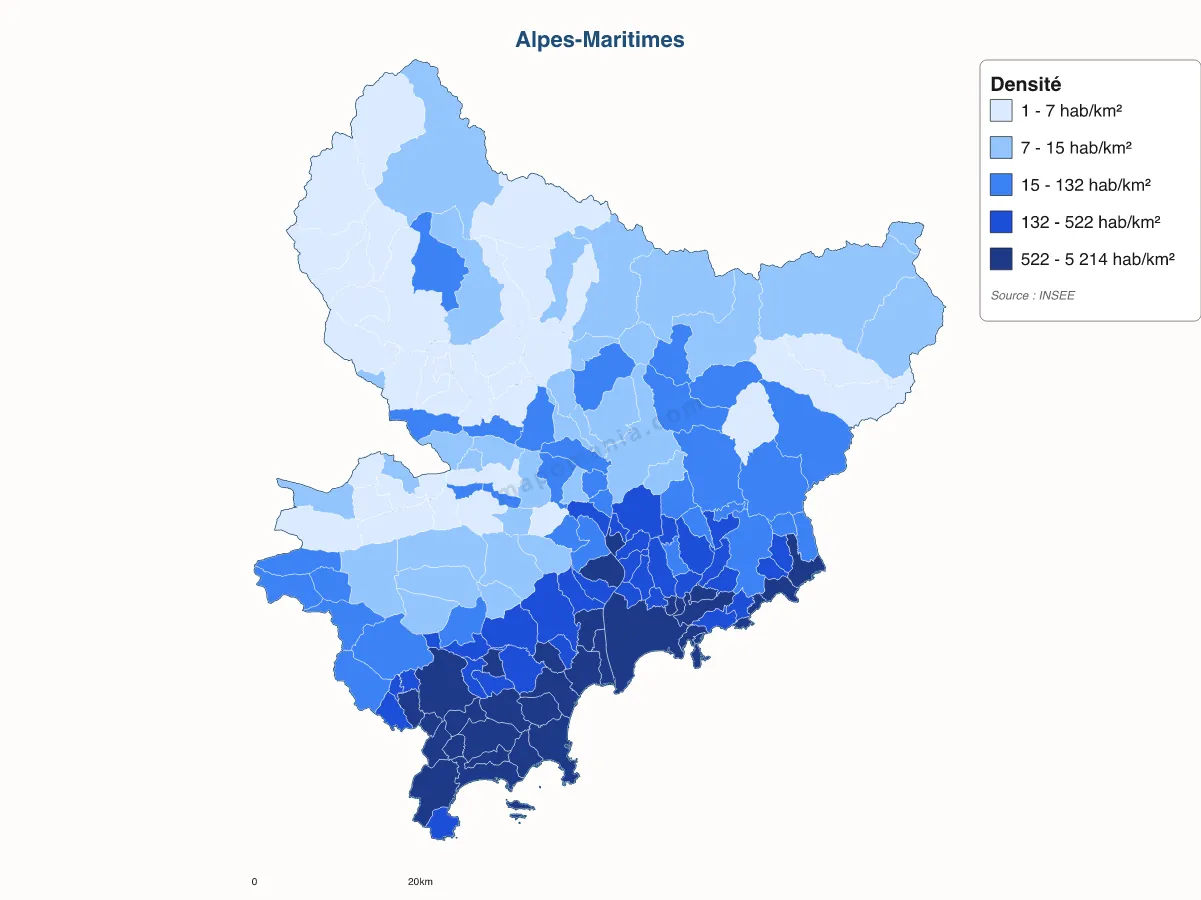Carte de Alpes-Maritimes à personnaliser