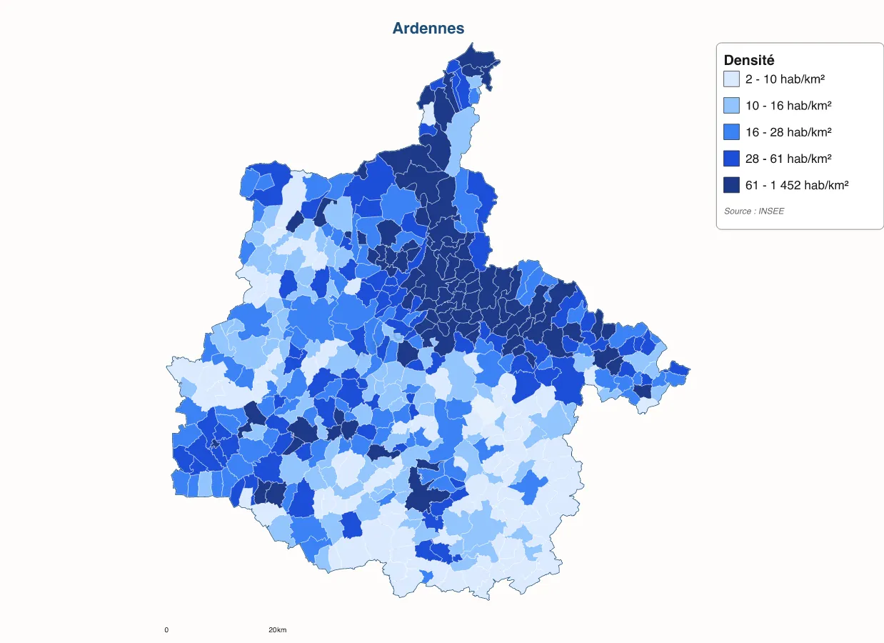 Carte de Ardennes à personnaliser