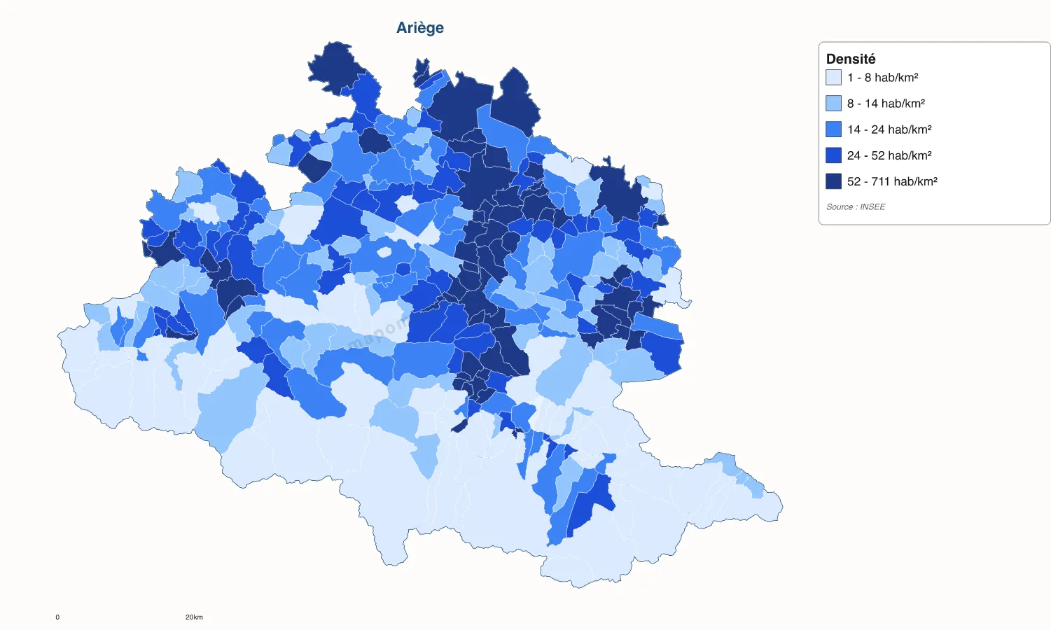 Carte de Ariège à personnaliser