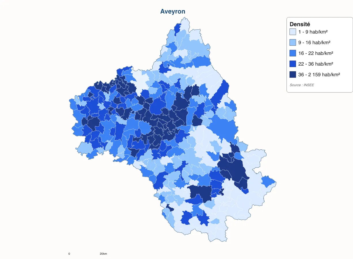 Carte de Aveyron à personnaliser