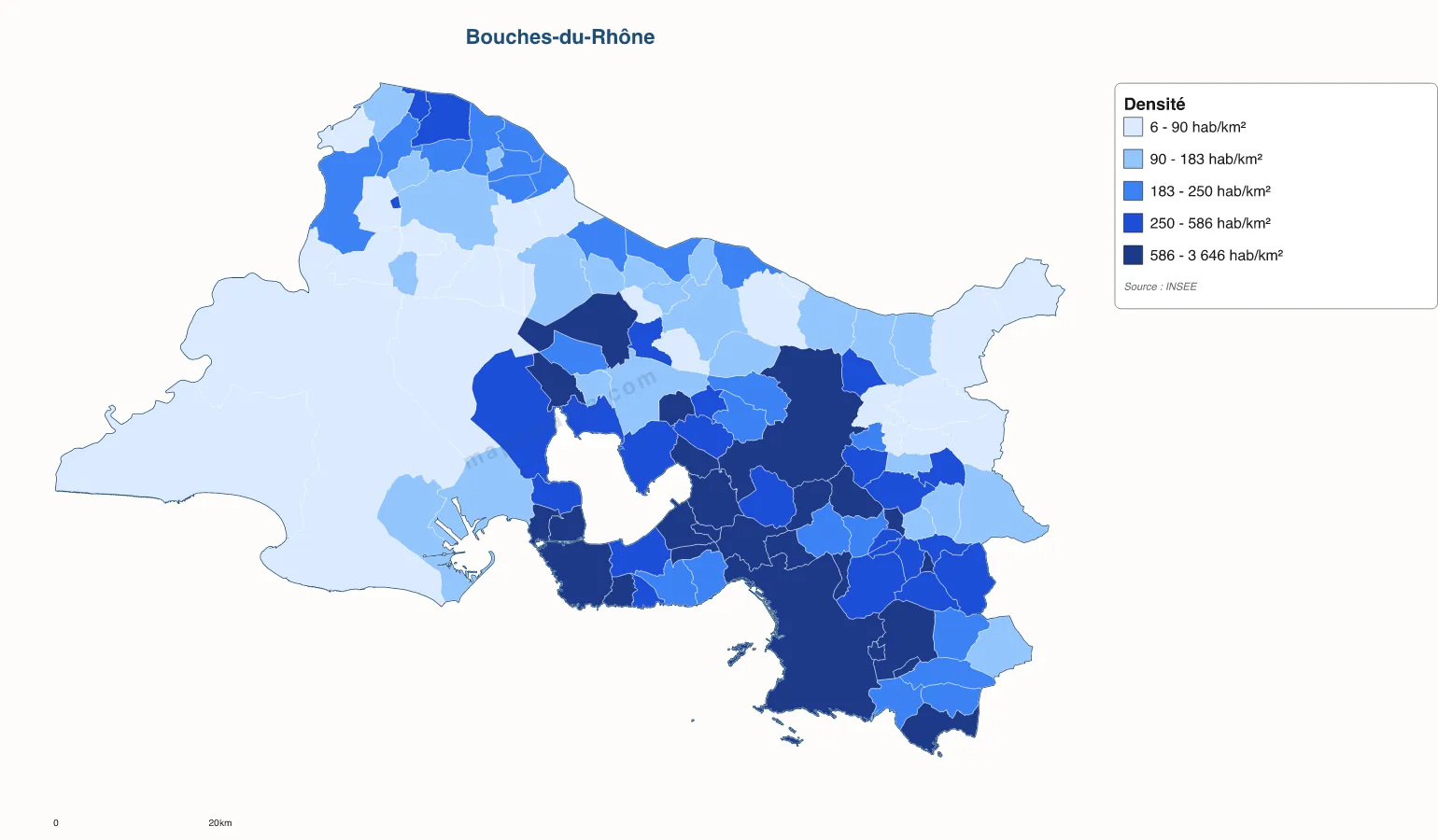 Carte de Bouches-du-Rhône à personnaliser
