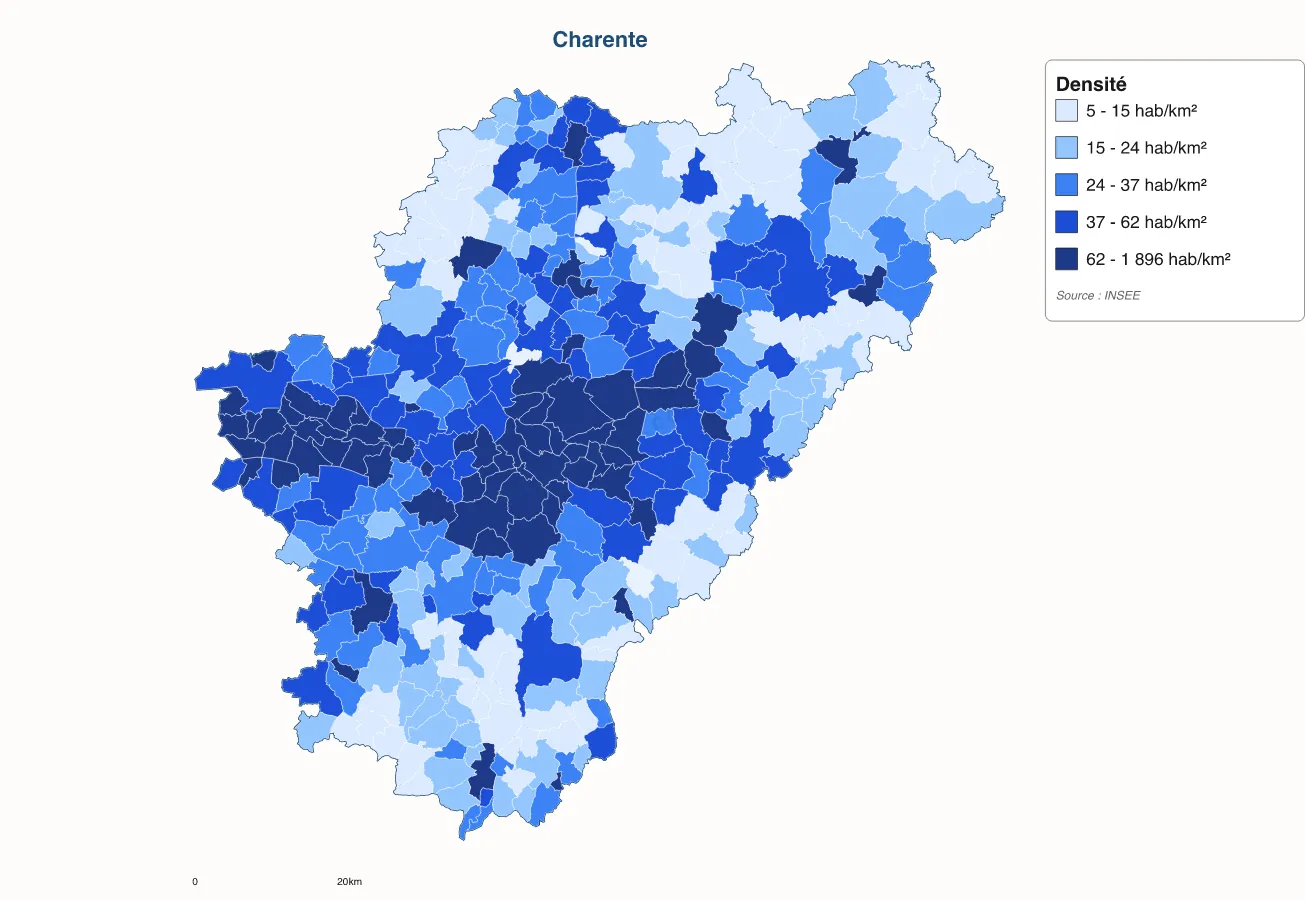 Carte de Charente à personnaliser