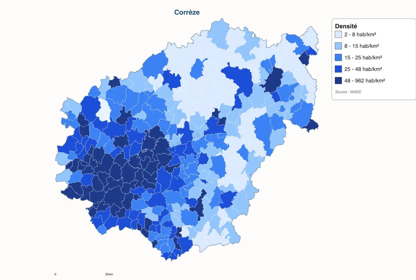Carte de Corrèze à personnaliser