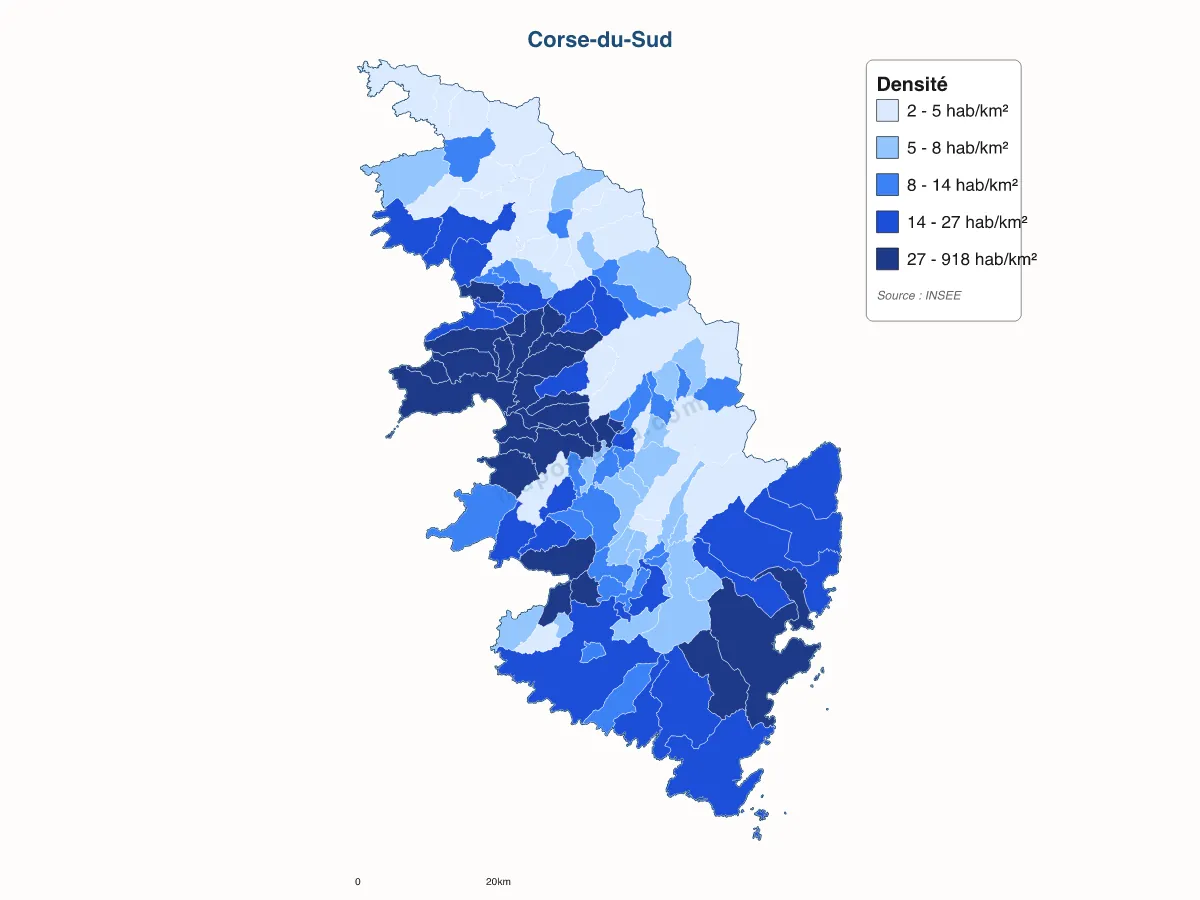 Carte de Corse-du-Sud à personnaliser