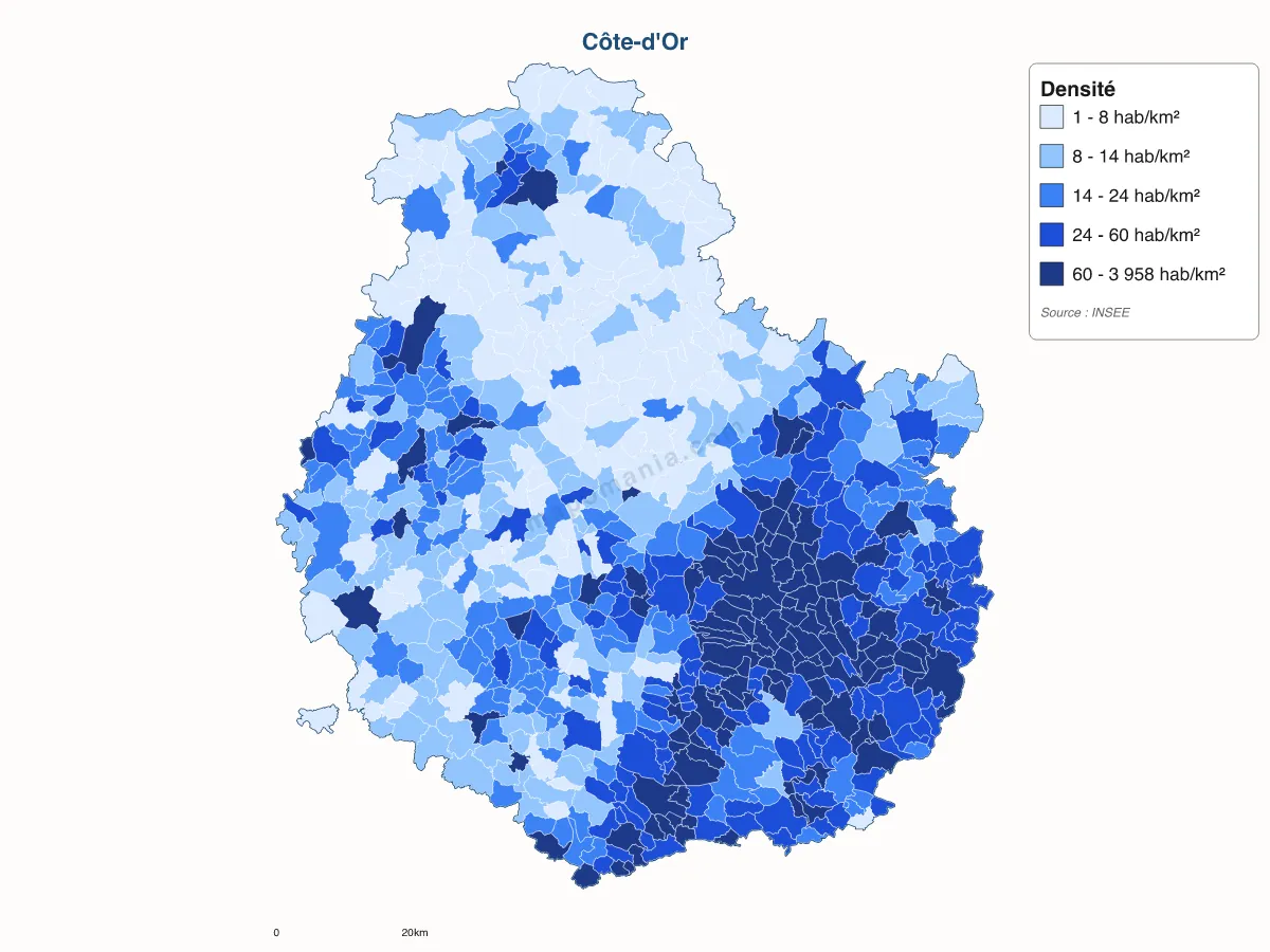 Carte de Côte-d'Or à personnaliser