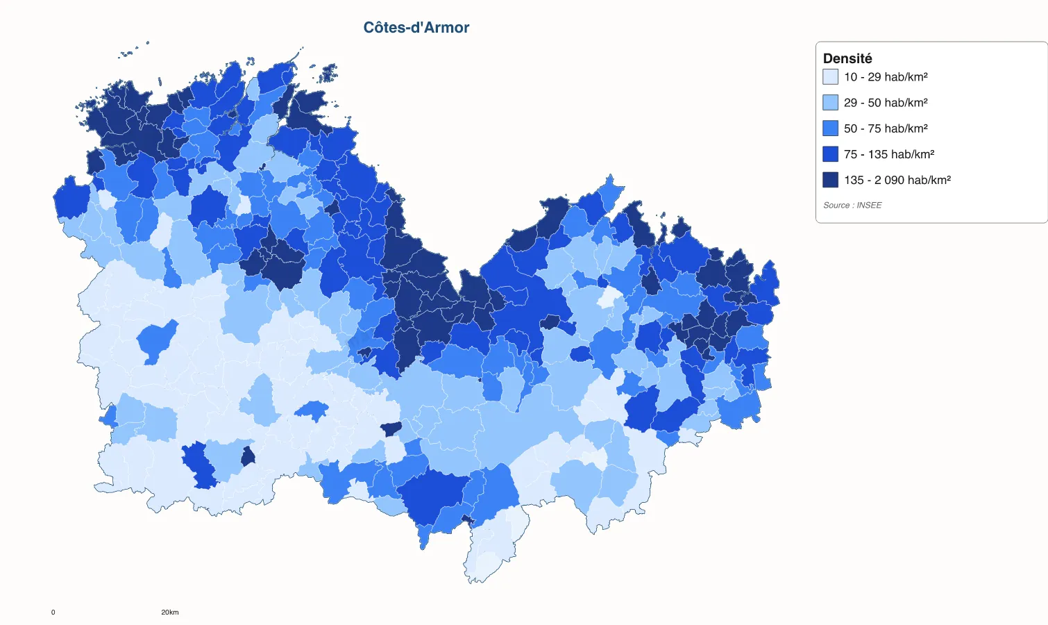 Carte de Côtes-d'Armor à personnaliser