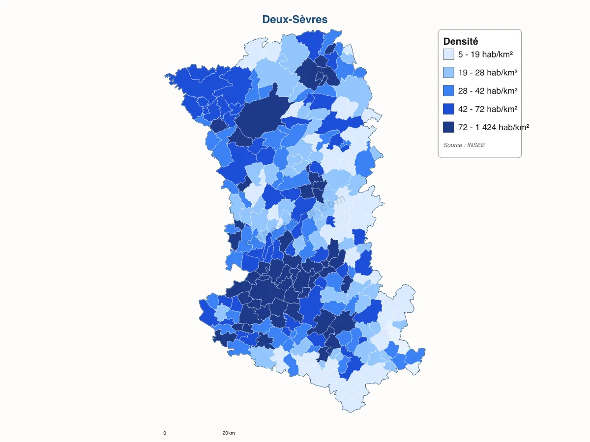 Carte de Deux-Sèvres à personnaliser