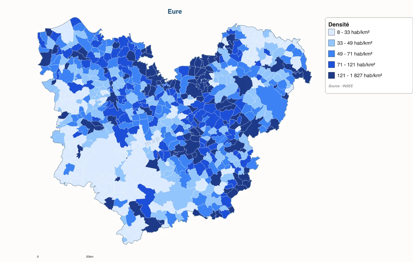 Carte de Eure à personnaliser