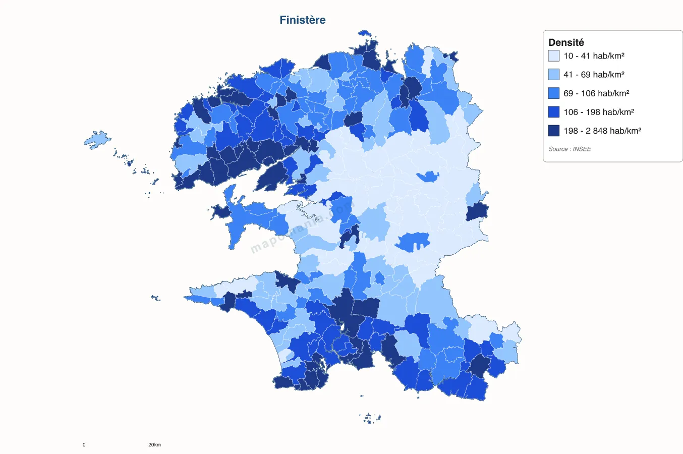 Carte de Finistère à personnaliser