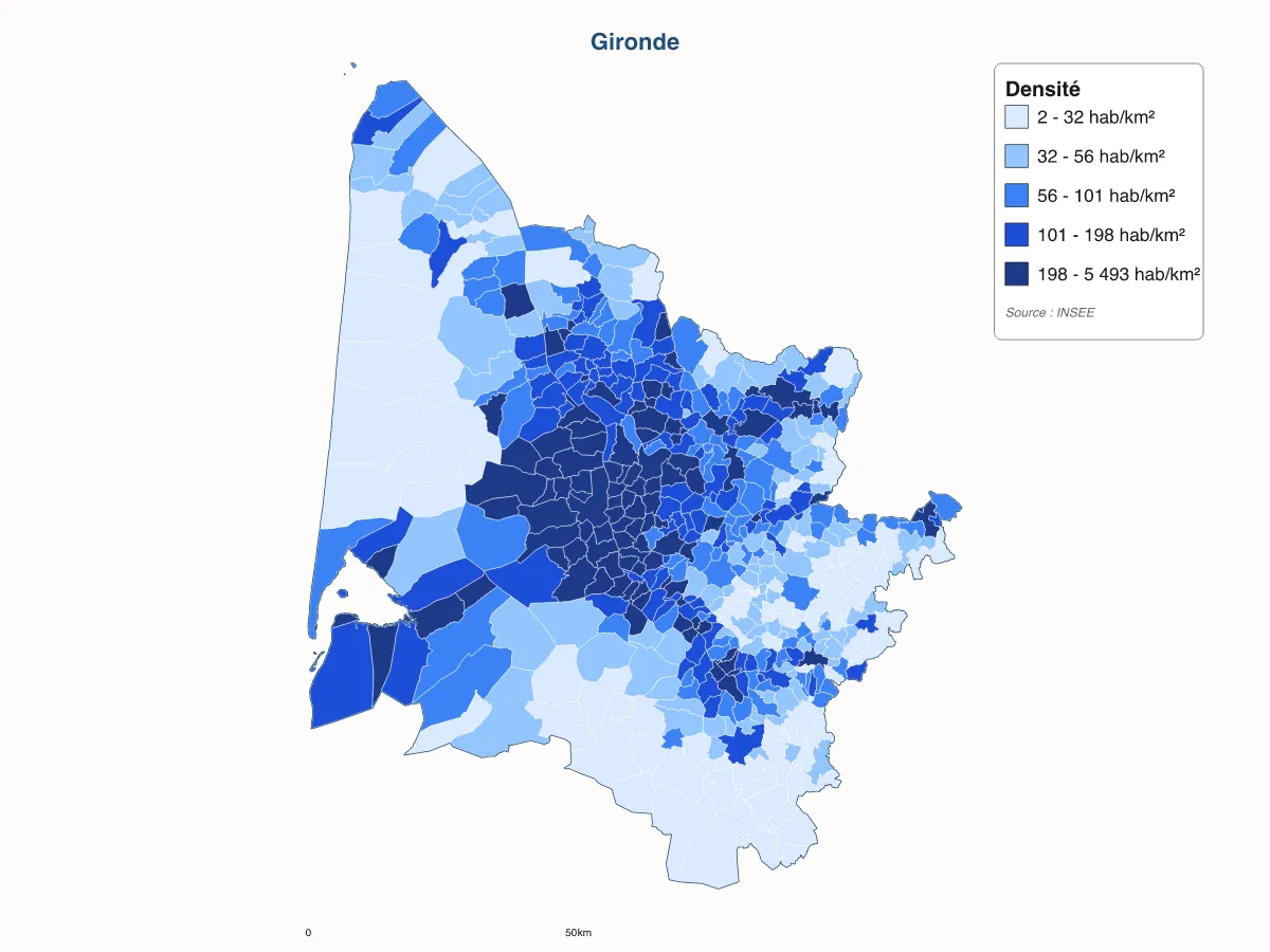 Carte de Gironde à personnaliser