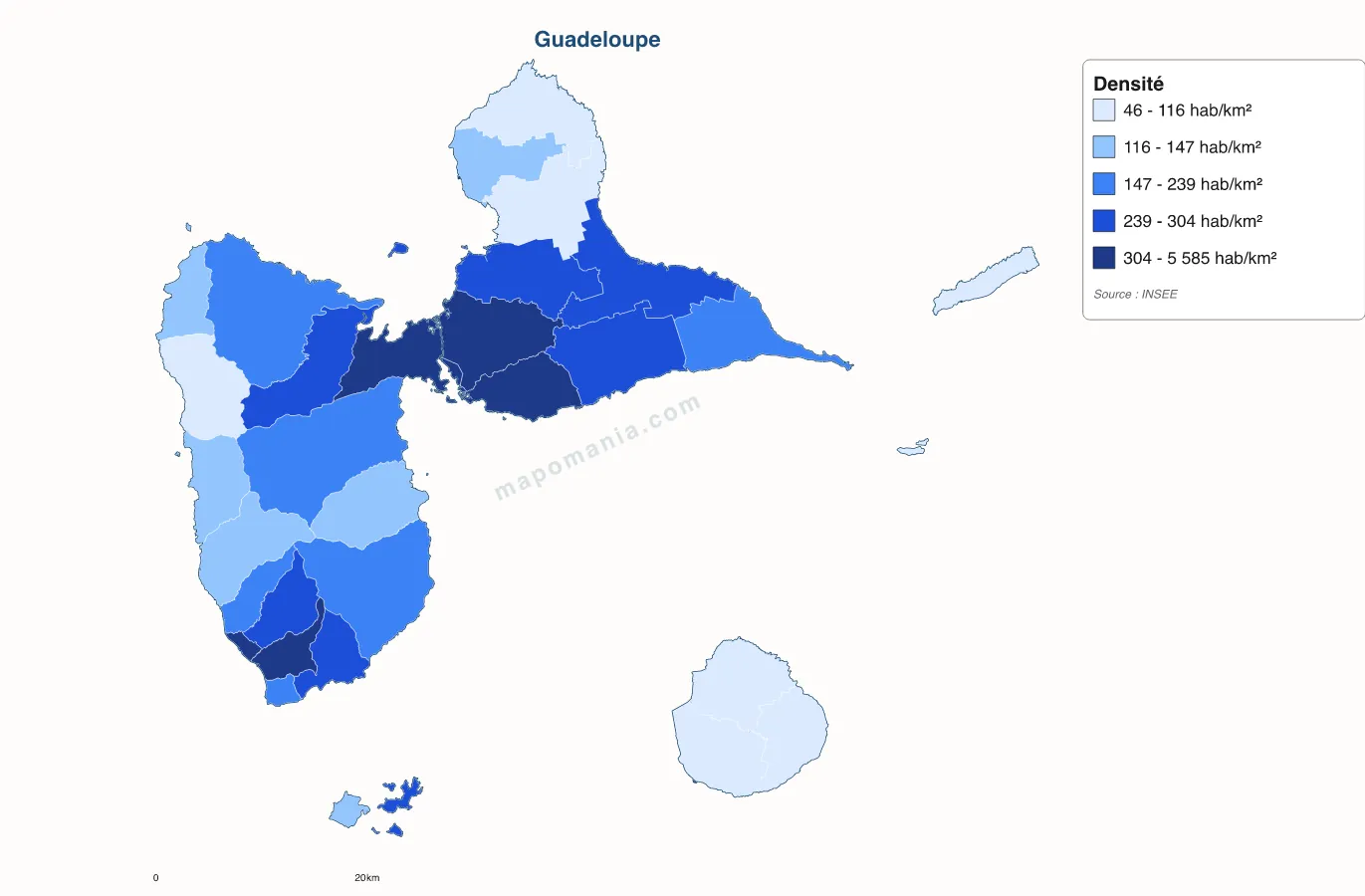 Carte de Guadeloupe à personnaliser