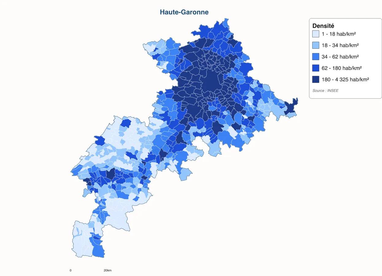 Carte de Haute-Garonne à personnaliser
