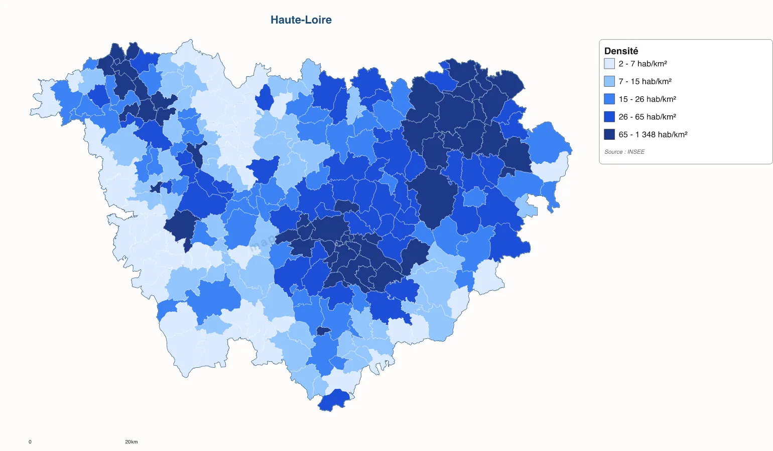 Carte de Haute-Loire à personnaliser