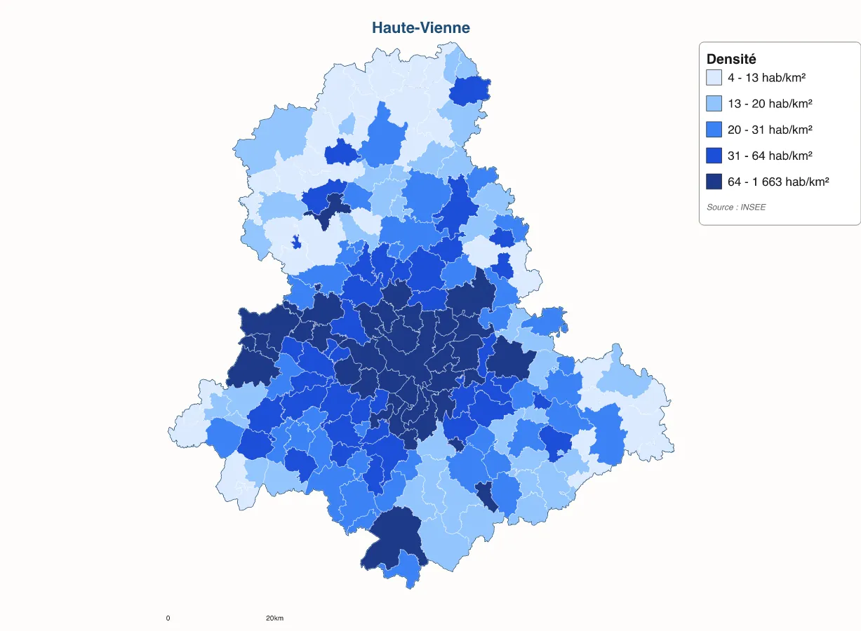 Carte de Haute-Vienne à personnaliser