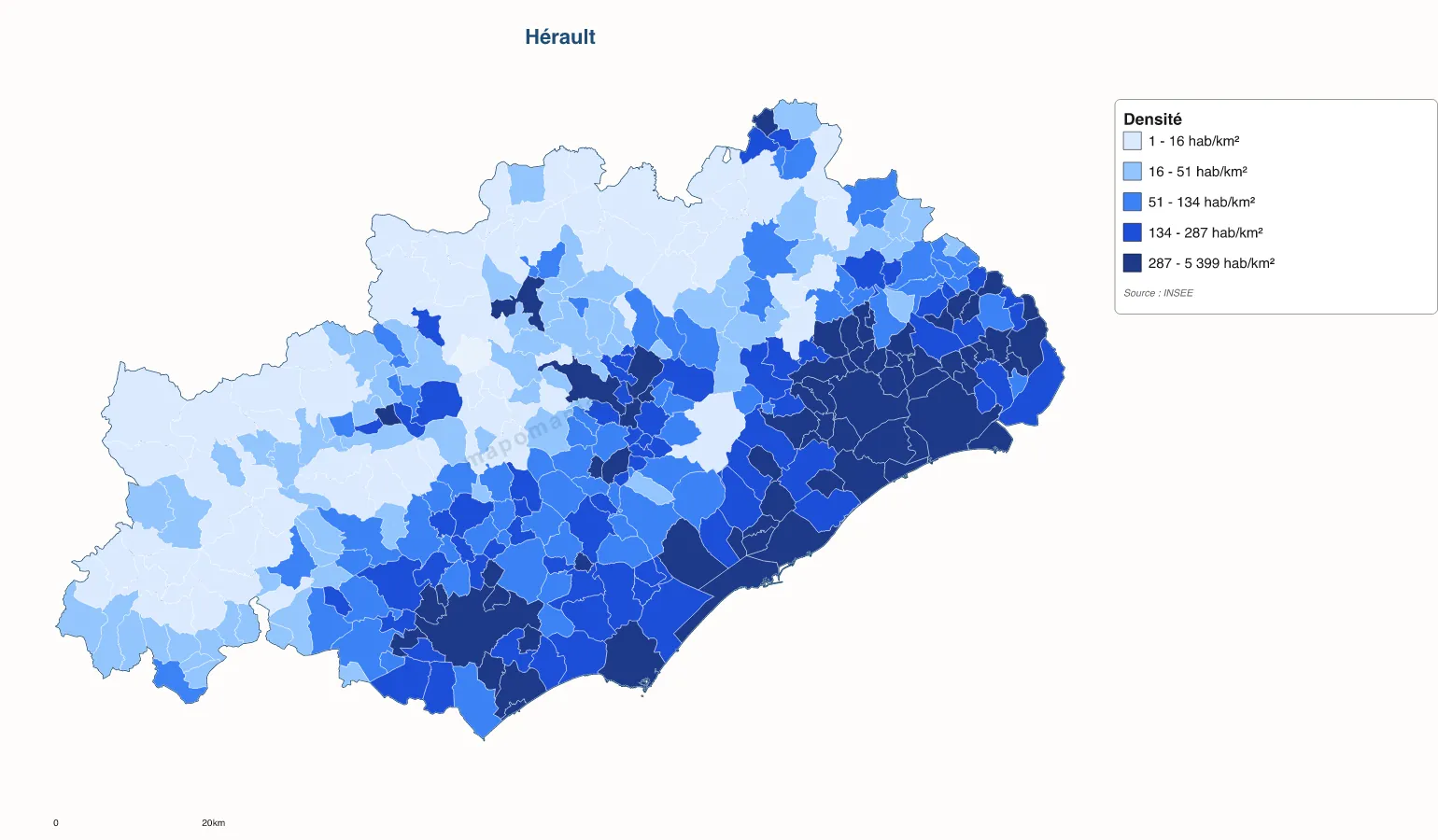 Carte de Hérault à personnaliser