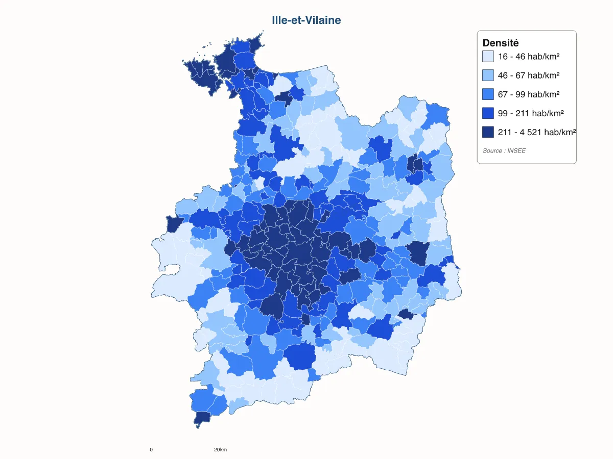 Carte de Ille-et-Vilaine à personnaliser