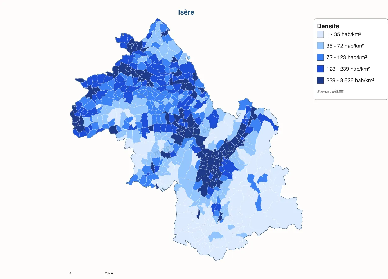 Carte de Isère à personnaliser
