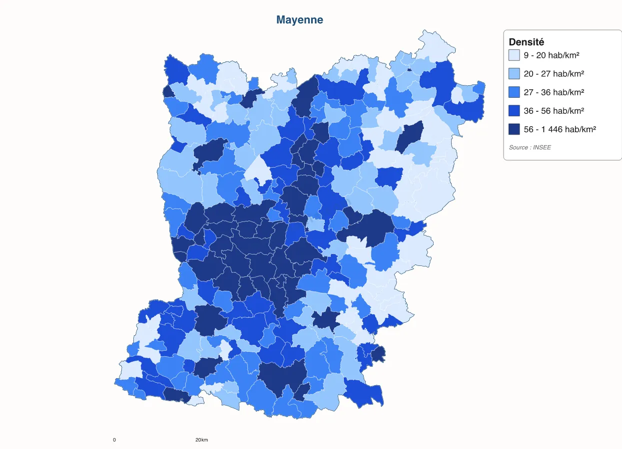 Carte de Mayenne à personnaliser