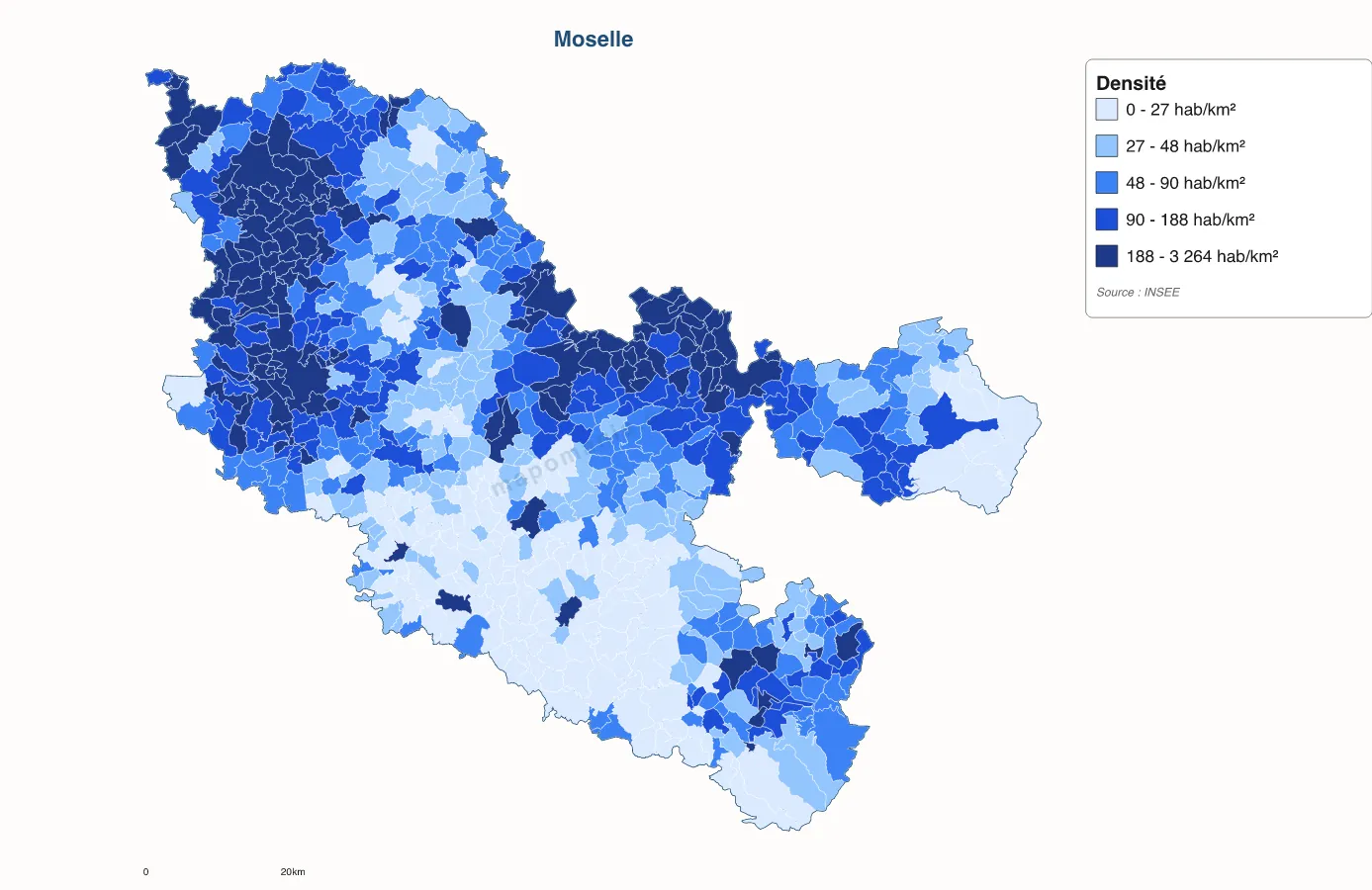 Carte de Moselle à personnaliser