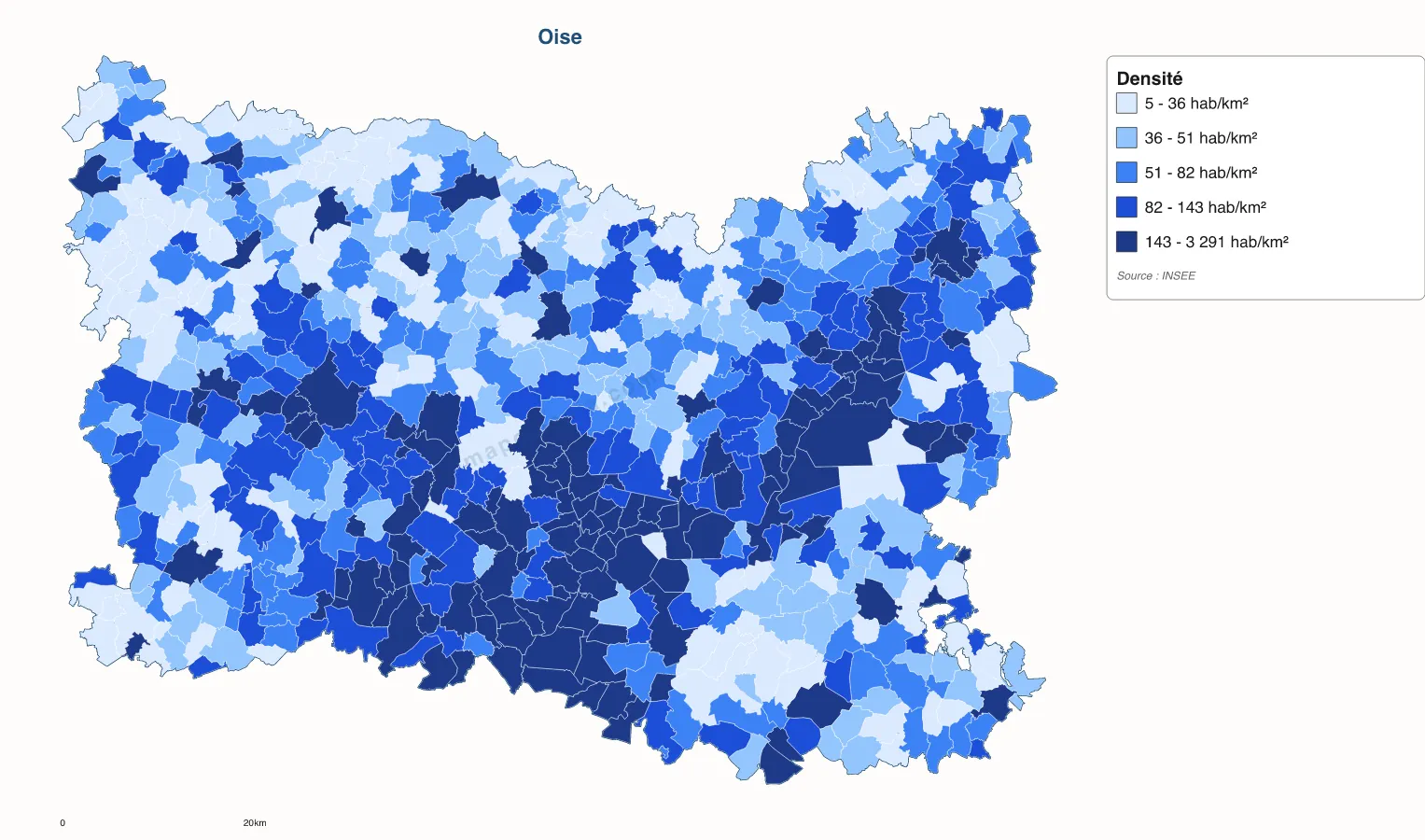 Carte de Oise à personnaliser