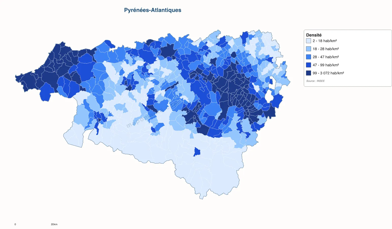 Carte de Pyrénées-Atlantiques à personnaliser