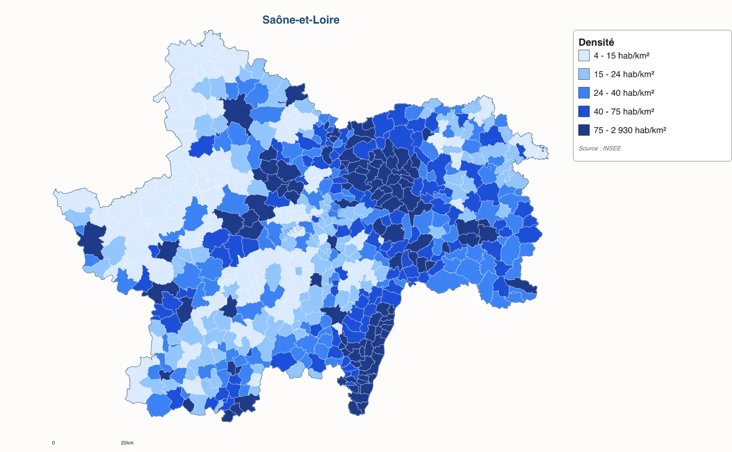 Carte de Saône-et-Loire à personnaliser