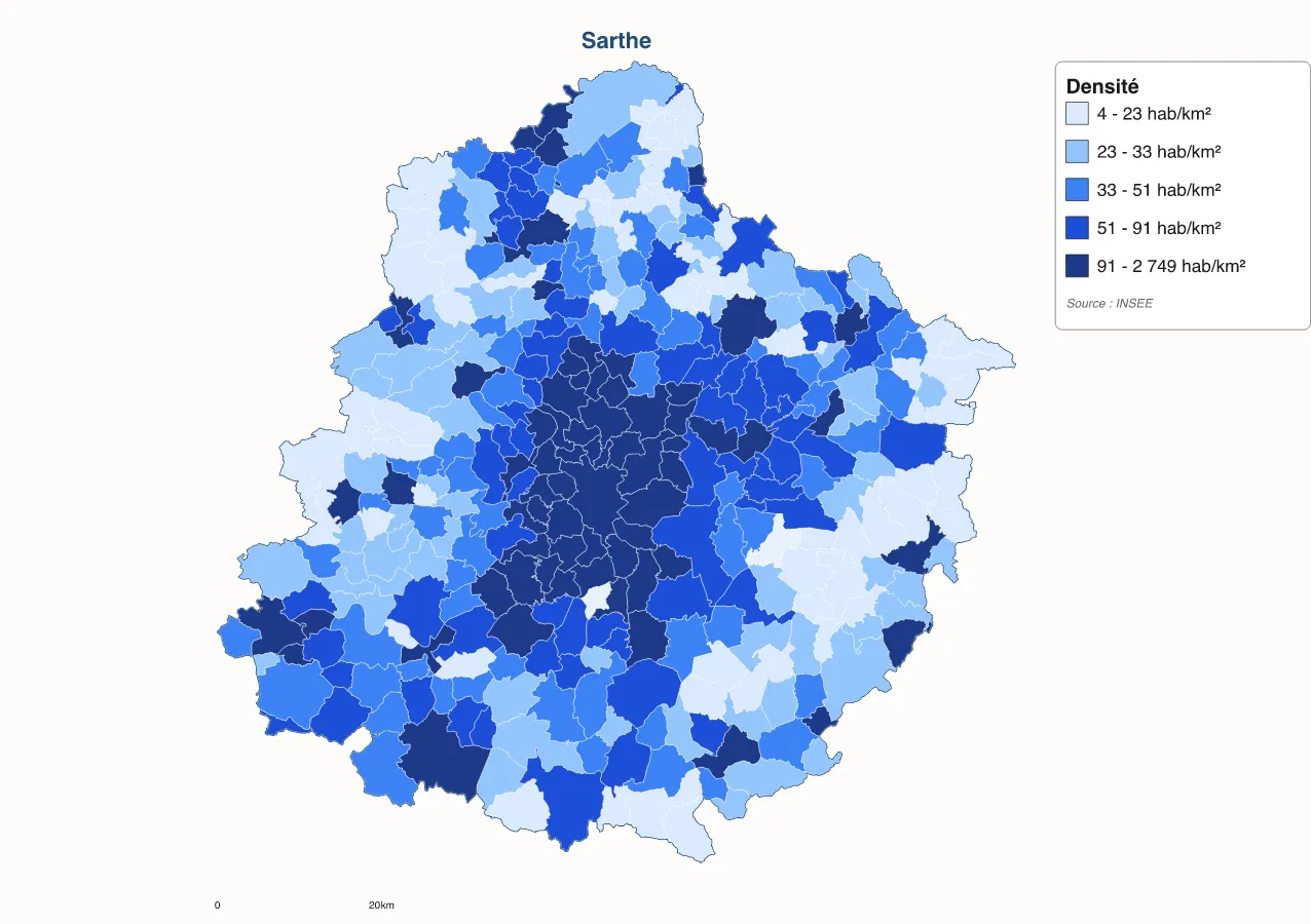 Carte de Sarthe à personnaliser