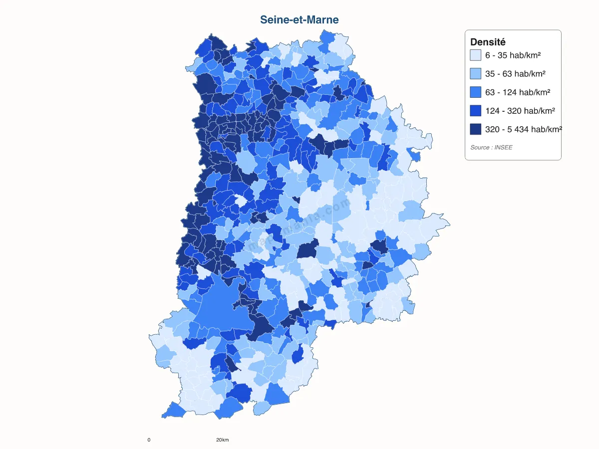 Carte de Seine-et-Marne à personnaliser