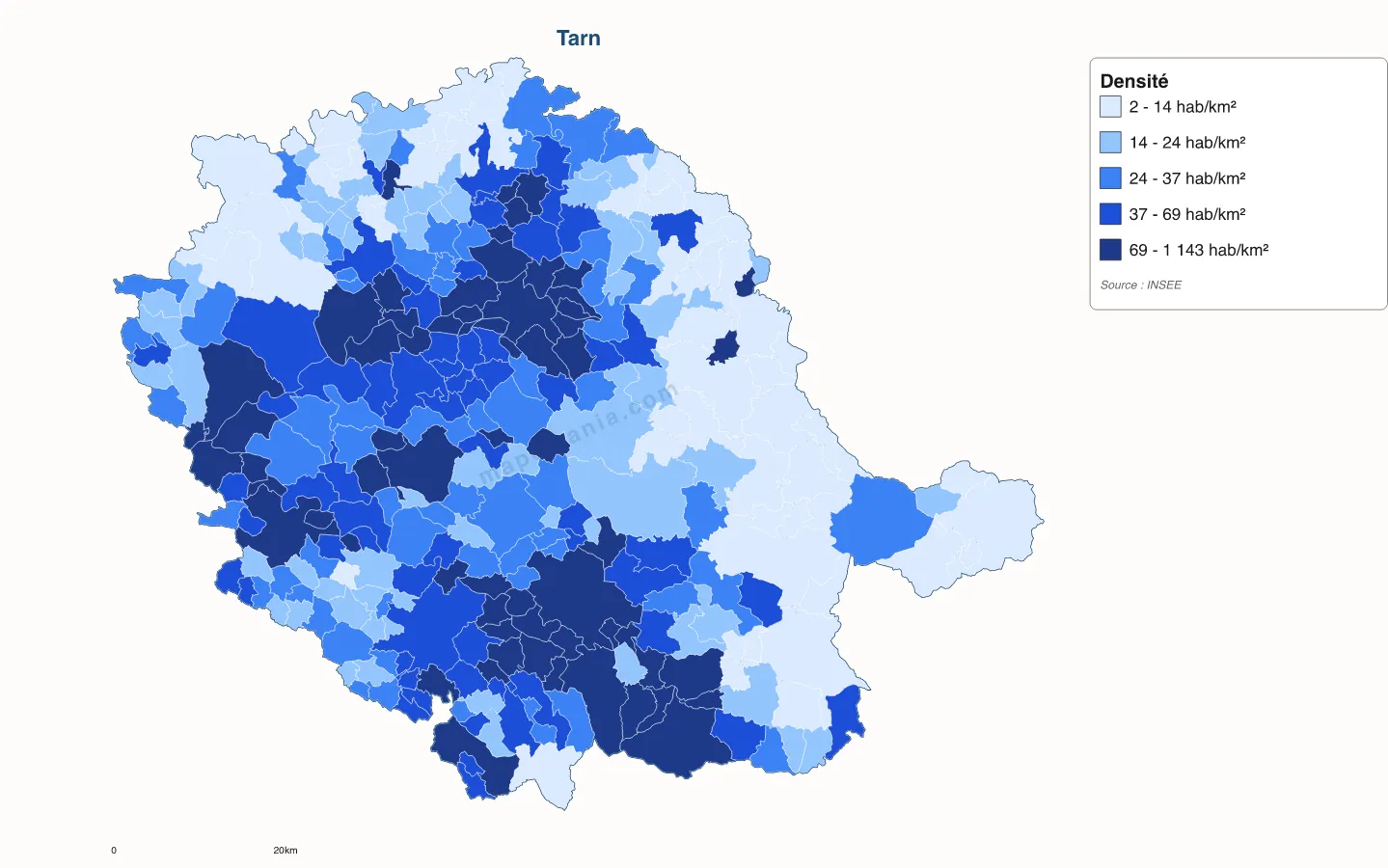 Carte de Tarn à personnaliser