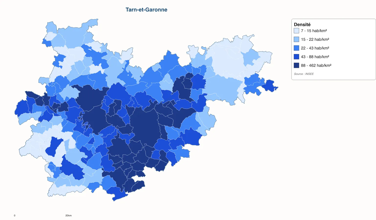 Carte de Tarn-et-Garonne à personnaliser