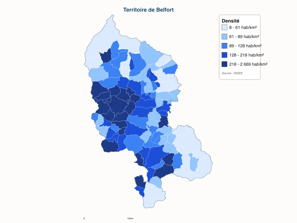 Carte de Territoire de Belfort à personnaliser