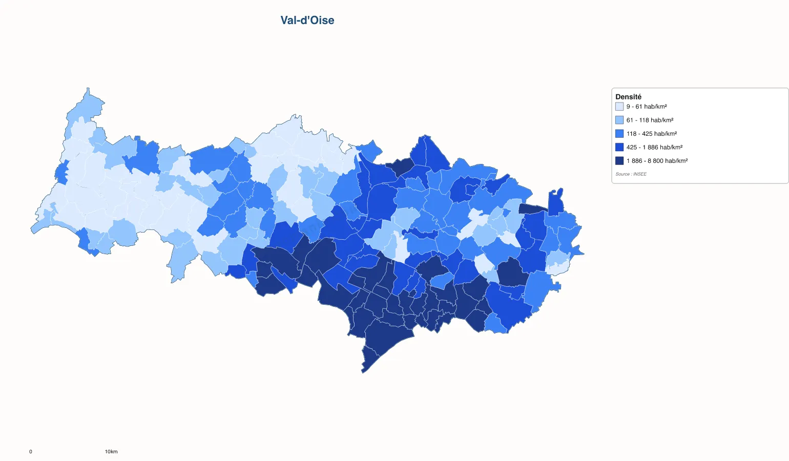Carte de Val-d'Oise à personnaliser