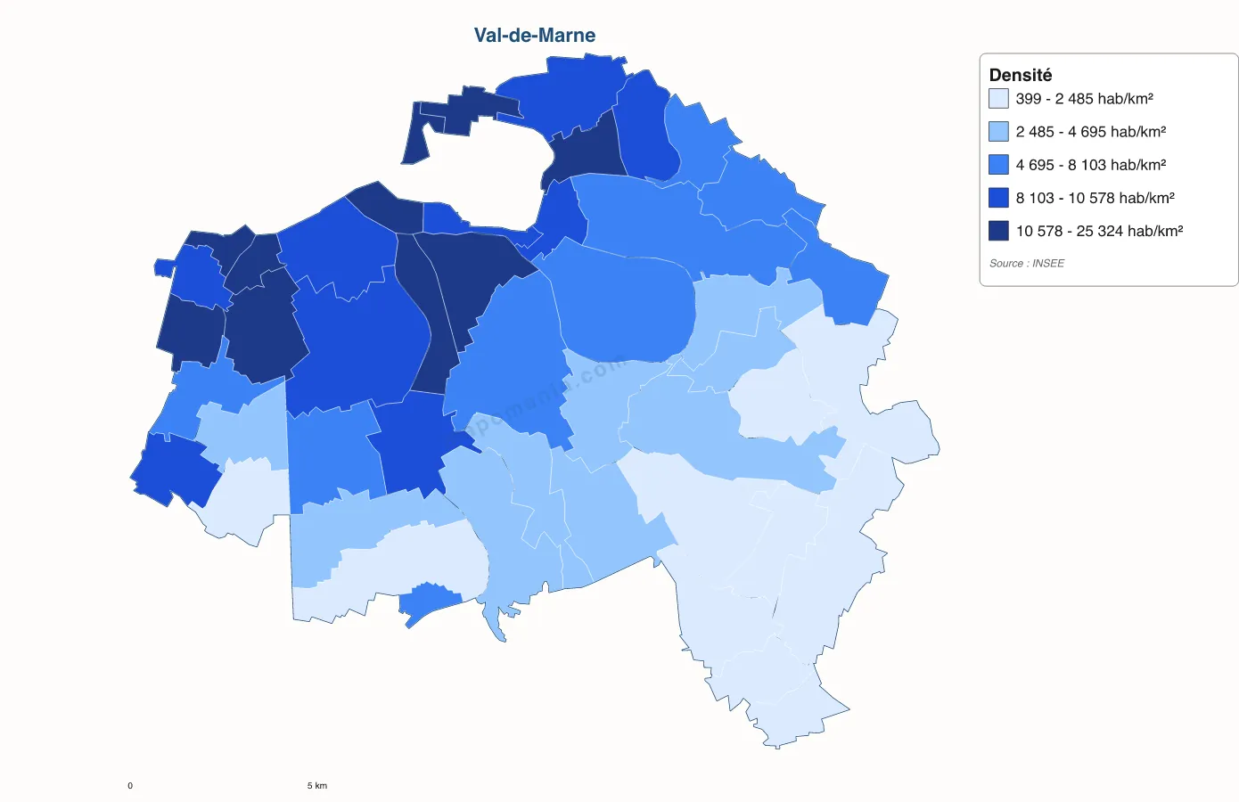 Carte de Val-de-Marne à personnaliser