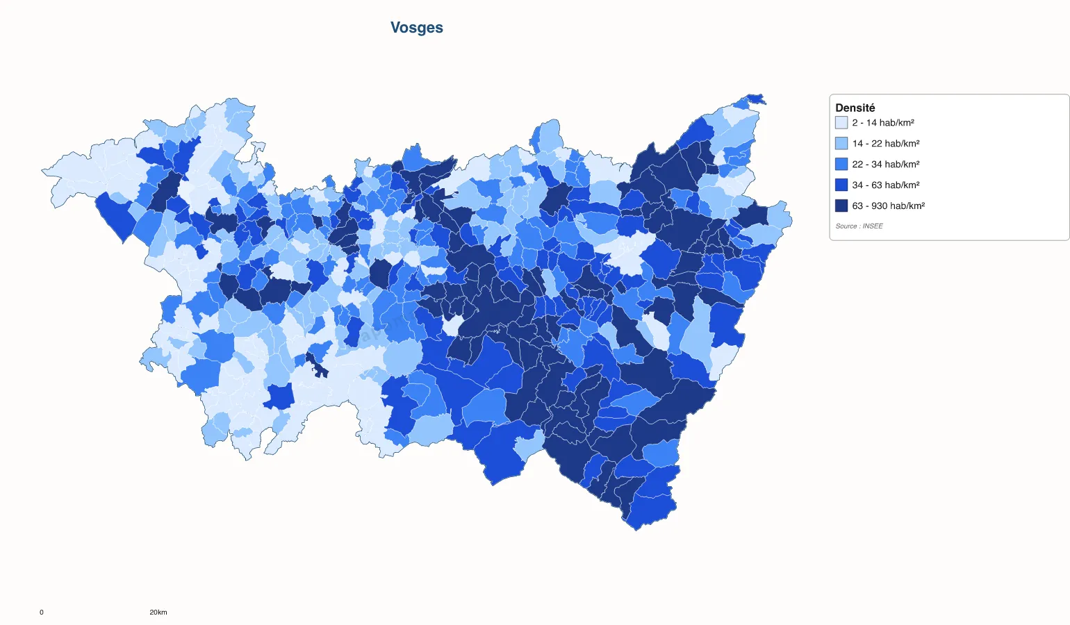 Carte de Vosges à personnaliser